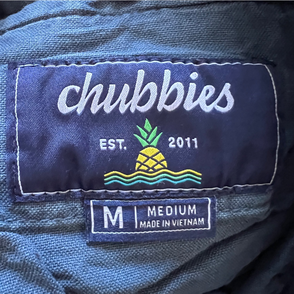 Chubbies Men’s Twill Chino Shorts Navy 5.5” Inseam Medium elastic waist - Picture 4 of 7